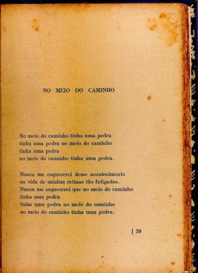 No Meio Do Caminho Tinha Uma Pedra Poema De Amor