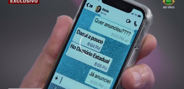 Ao vivo | Datena deixa vazar celular de Doria e pede desculpas