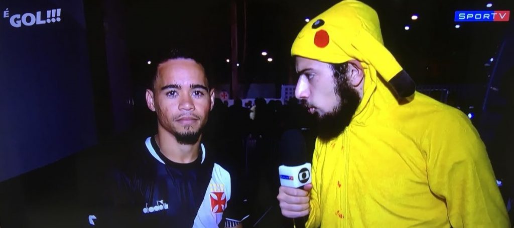 Apresentador do Globo Esporte se fantasia de Pikachu para zoar Sport