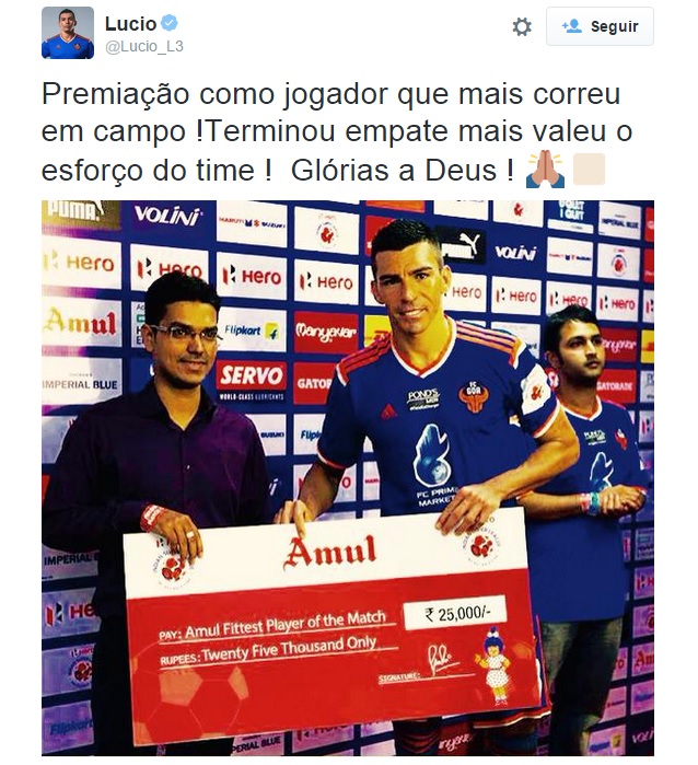 Lúcio e Léo Moura recebem prêmios curiosos no Campeonato Indiano - UOL  Esporte