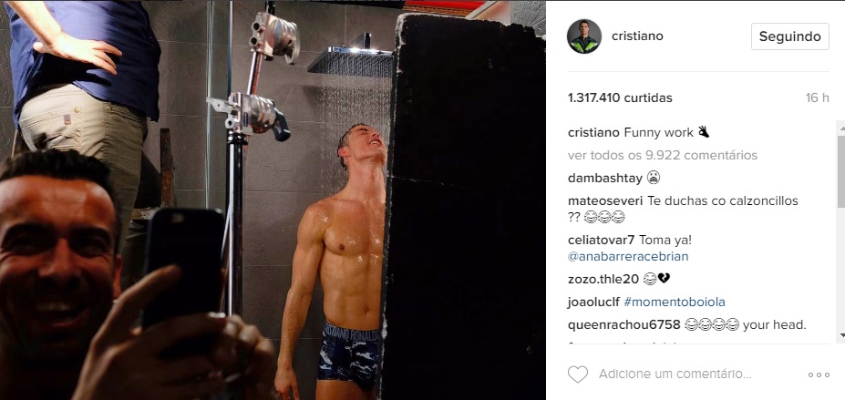 cristiano ronaldo ducha