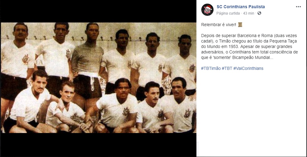 Fifa lembra título do Corinthians em edição inaugural do Mundial e chama  Edílson de incomparável, corinthians