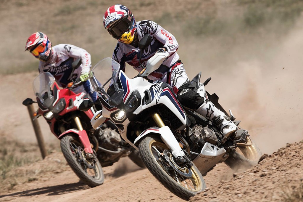 Marc Marquez and Joan Barreda riding the new CRF1000L Africa Twi