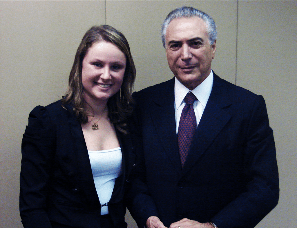 Vanessa Damo (PMDB-SP) e Michel Temer se encontram no Palácio do Planalto em 2011