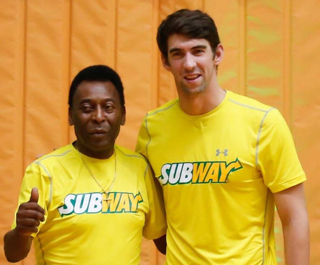 Pelé e Michael Phelps (foto: Getty Images)
