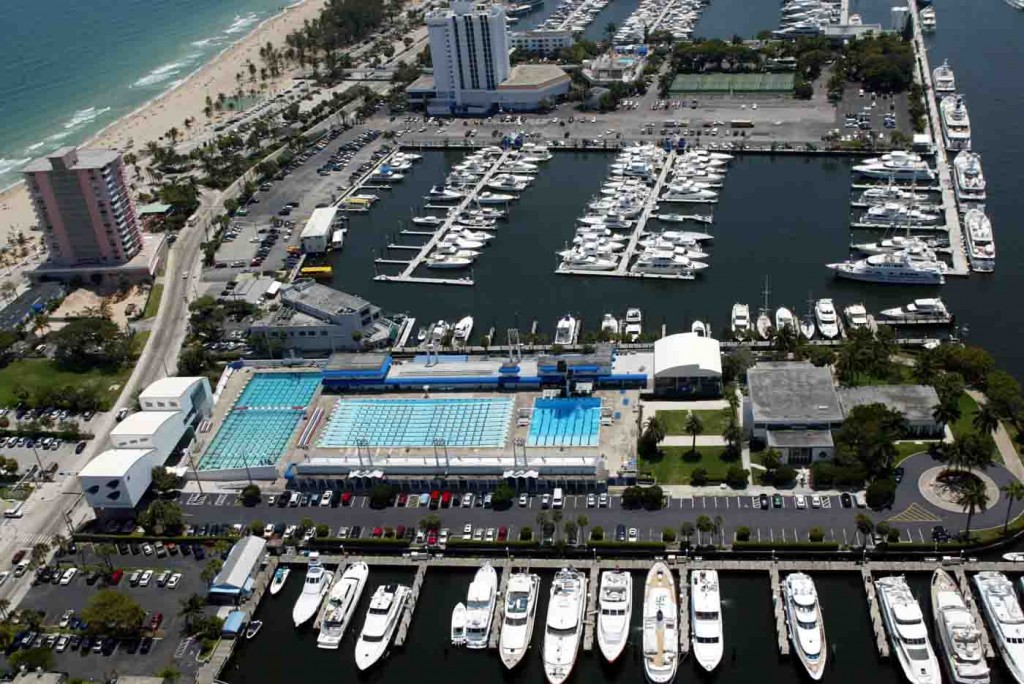 Vista aérea do International Hall of Fame Swimming Complex, em Fort Lauderdale - Foto: Divulgação 