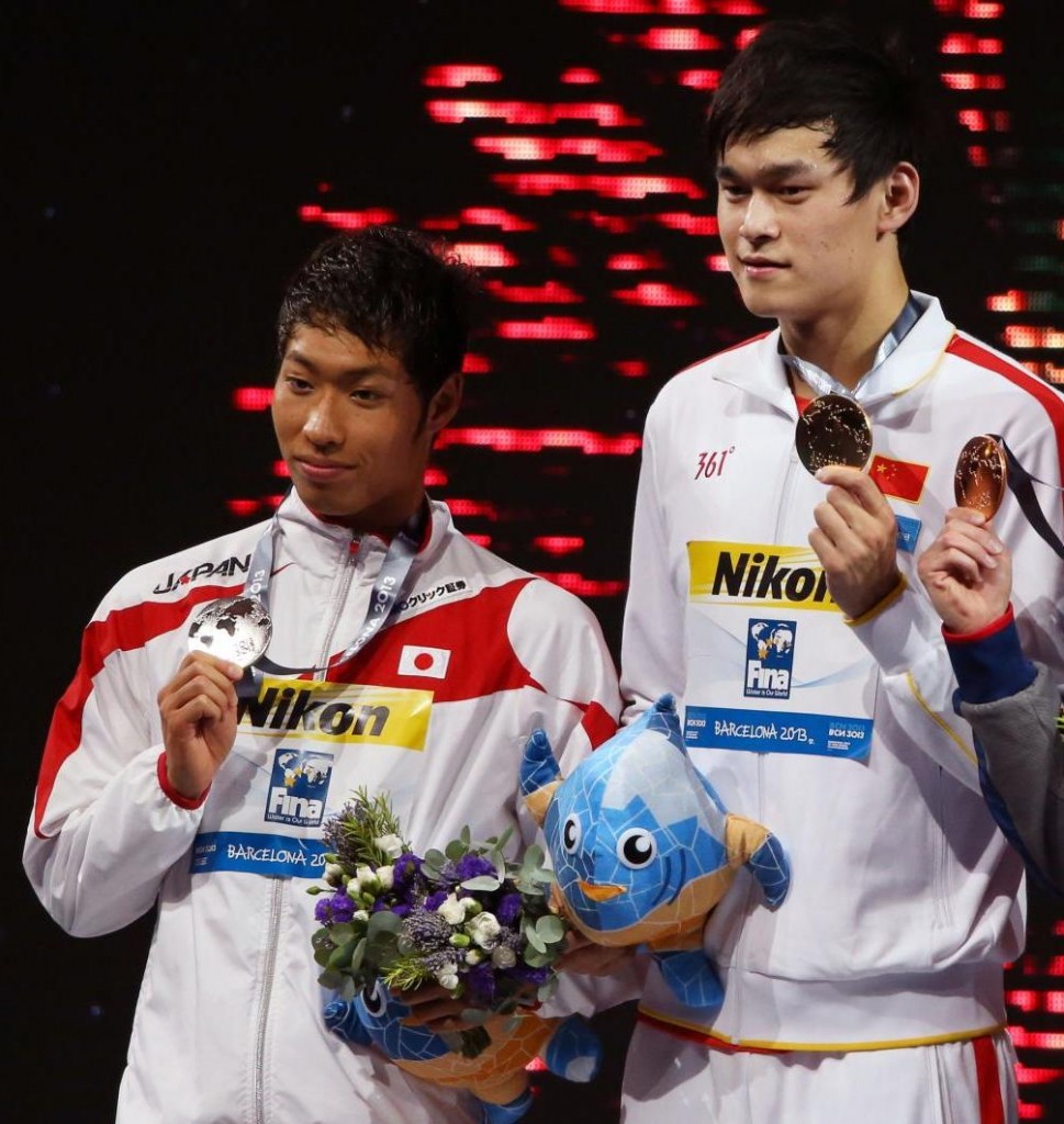 Kosuke Hagino e Sun Yang representam o duelo entre Japão e China nos Jogos Ásia - Foto: Clive Rose/Getty Images