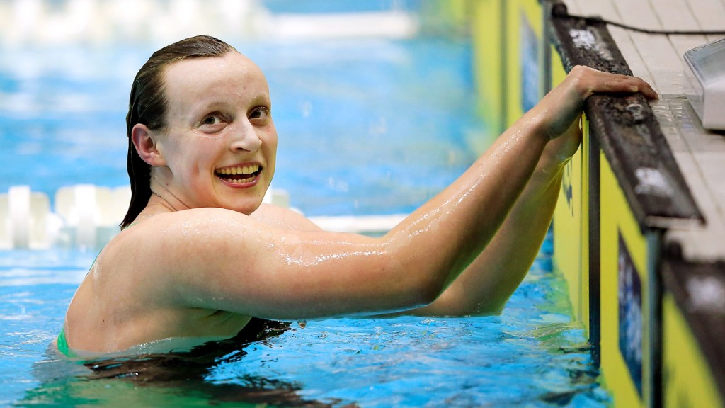 Katie Ledecky, favorita ao prêmio de melhor nadadora do mundo da FINA (foto: AP)