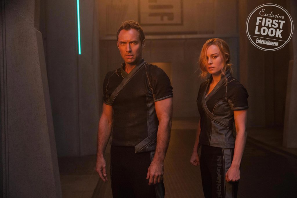 Marvel Studios' CAPTAIN MARVEL L to R: Leader of Starforce (Jude Law) and Carol Danvers/Captain Marvel (Brie Larson)
