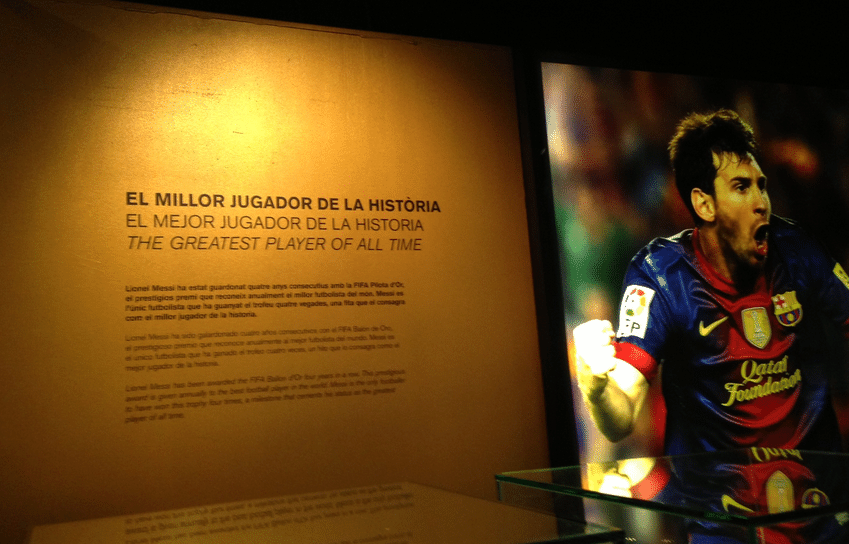 Museu do Barcelona, no Camp Nou, 2014: "O melhor jogador da história"