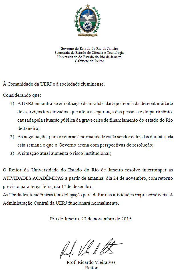 Uerj luta para sobreviver à grave crise