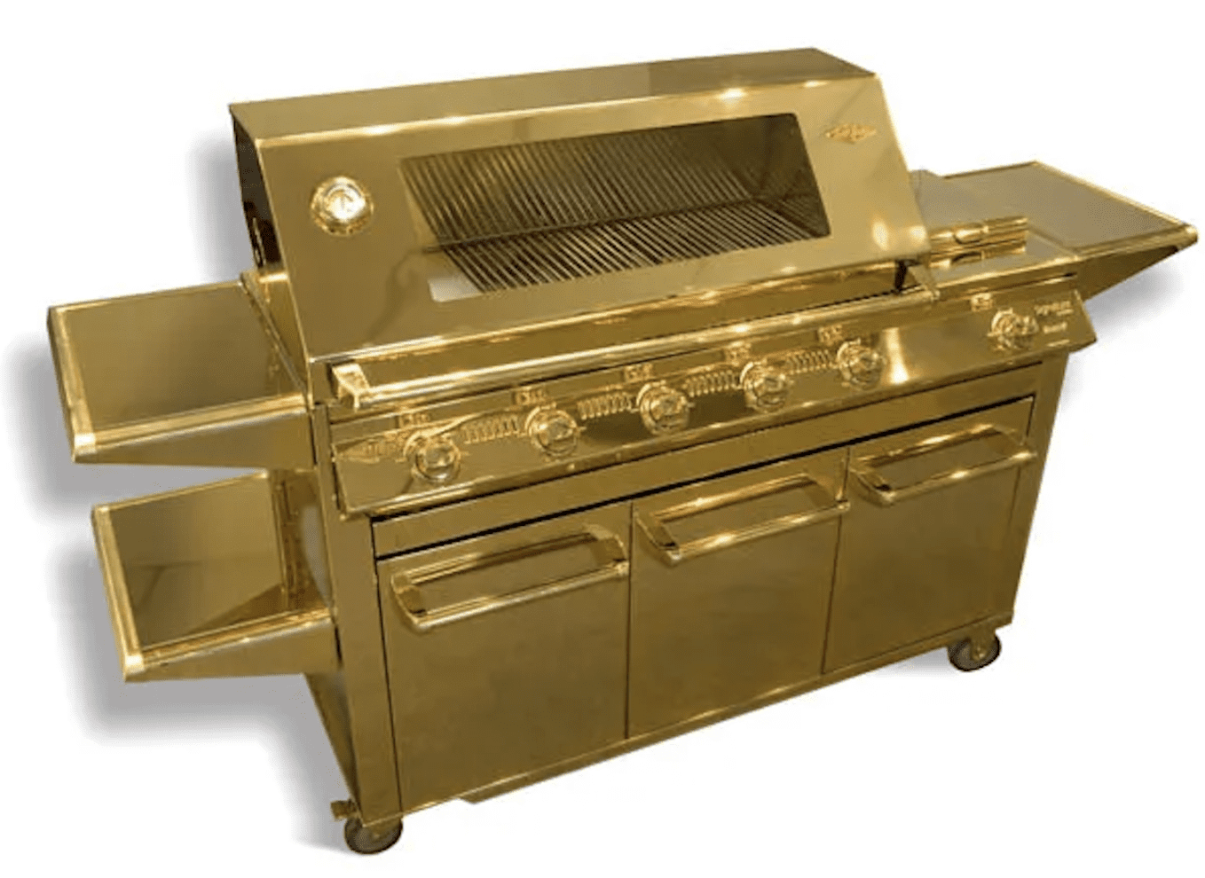 Золотой мангал. Gold Beefeater Barbeque Grill. Самый дорогой гриль. Самые дорогие мангалы.