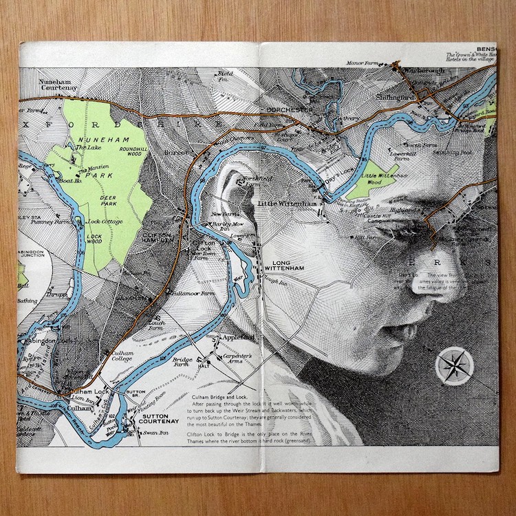 Artista transforma mapas em belos retratos - Blog Amaury Jr. - BOL