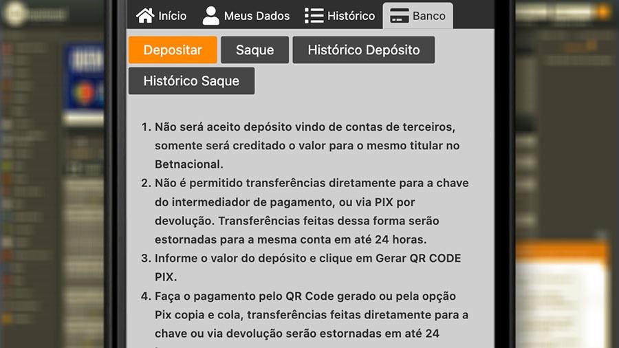 A Betnacional conta com os principais meios de pagamento