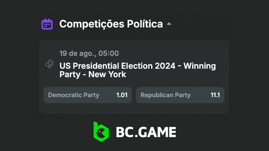 Apostar em cenários políticos na BC.Game