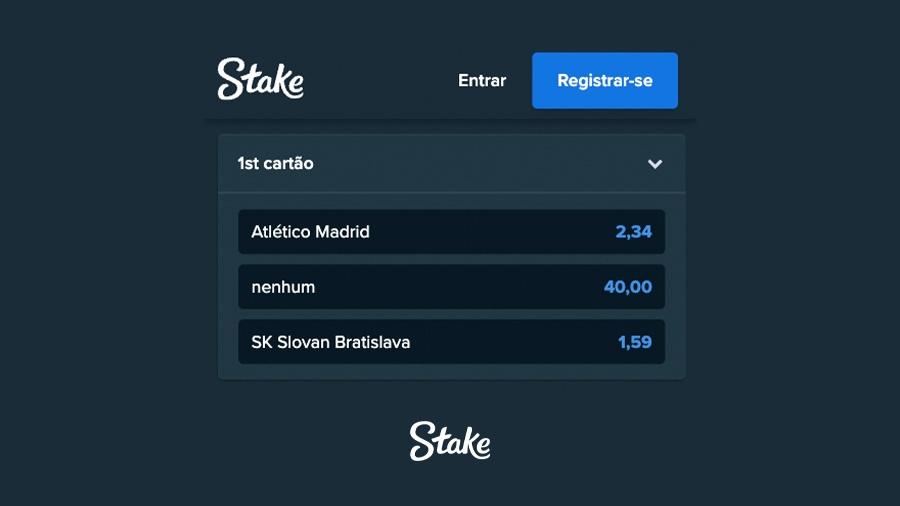 Exemplo na Stake: quem irá receber o primeiro cartão do jogo