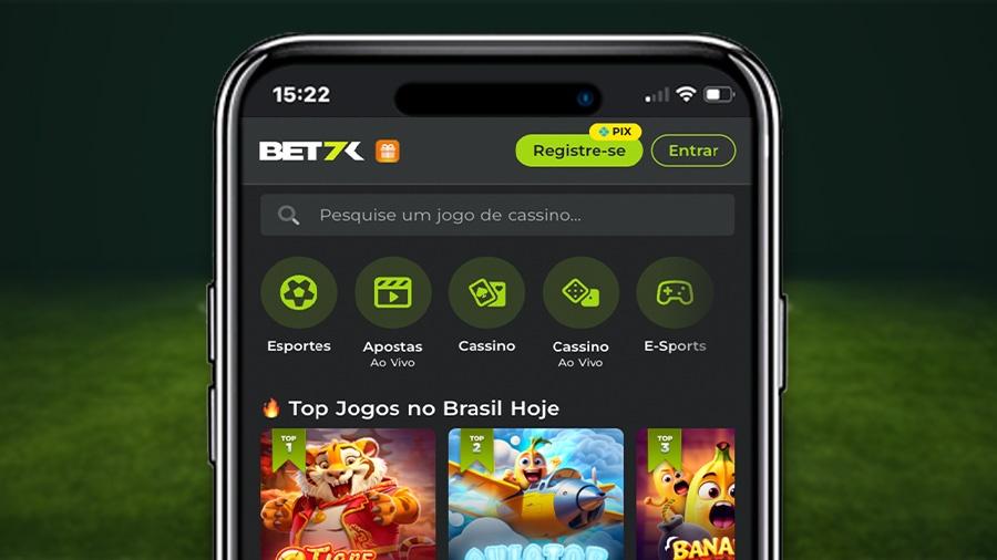 Fazer Login na Bet7k pelo aplicativo.