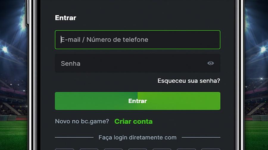 Digite seu email ou número de telefone e senha para entrar em sua conta no BC.Game