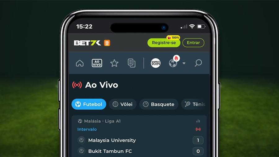 Pode fazer apostas ao vivo na Bet7k.