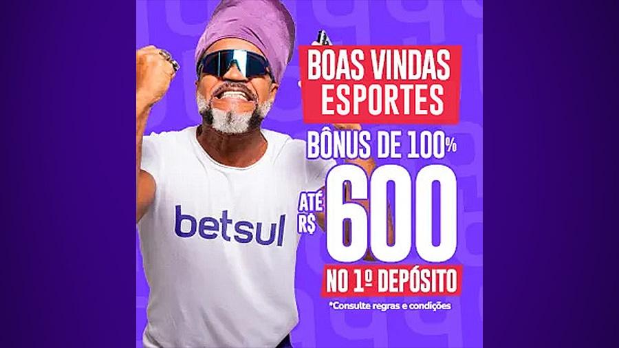 O bônus de boas-vindas Betsul Apostas Esportivas é de 100% até R$600