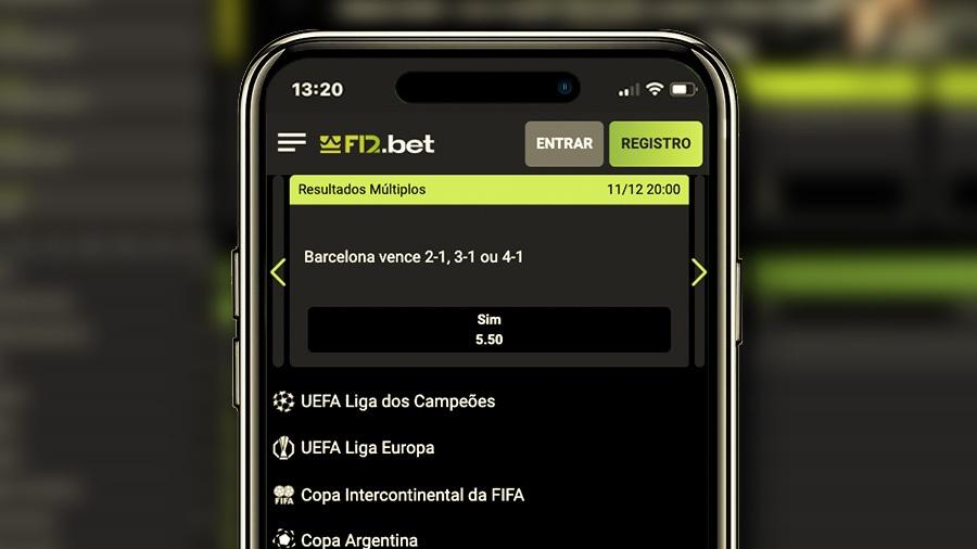 F12 Bet não tem app mas a versão mobile funciona muito bem