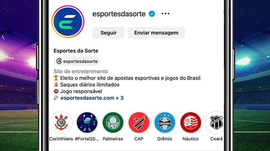 Conta de instagram da @esportesdasorte 