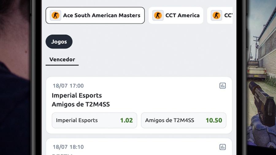Pode apostar no vencedor de Counter Strike no eSports da Betano
