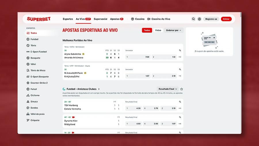 Apostas ao vivo na Superbet Apostas ao vivo na Superbet