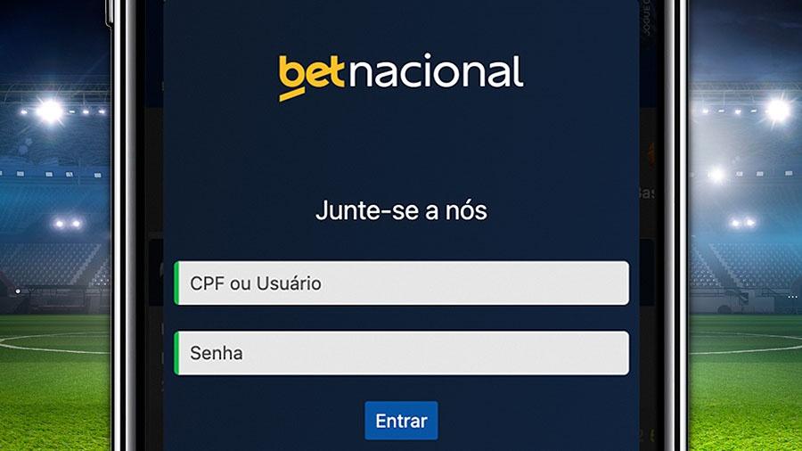 Para entrar na Betnacional, introduza seu CPF ou usuário e senha