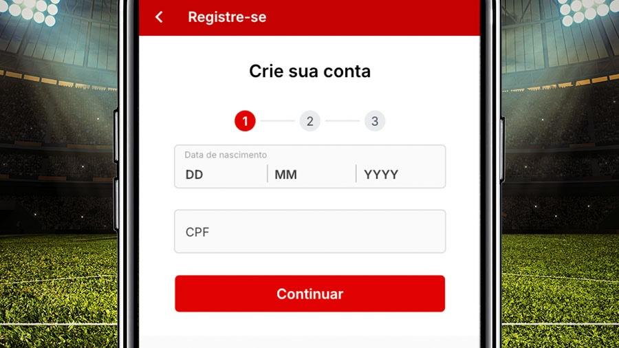 Efetuando o registro pela app da superbet