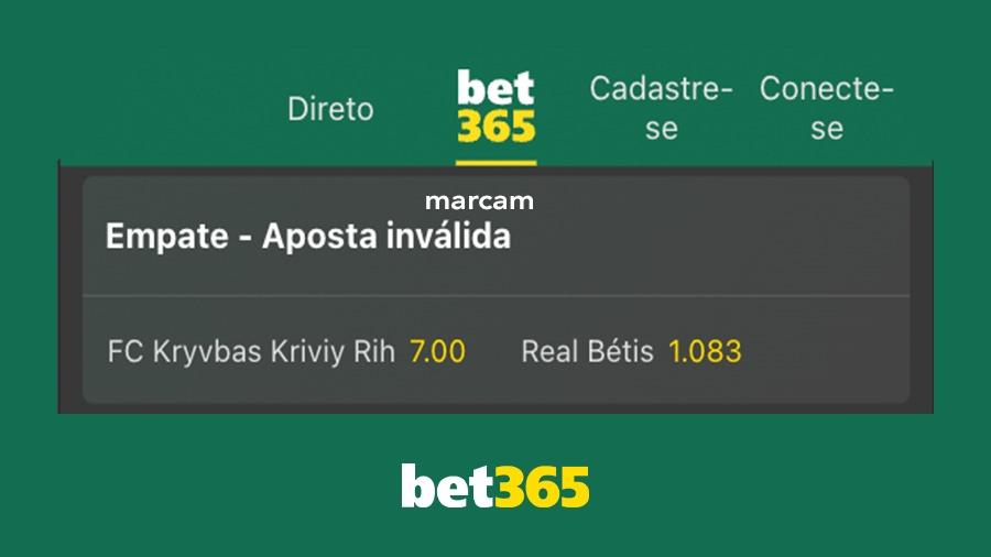 Exemplo de Empate Anula na bet365