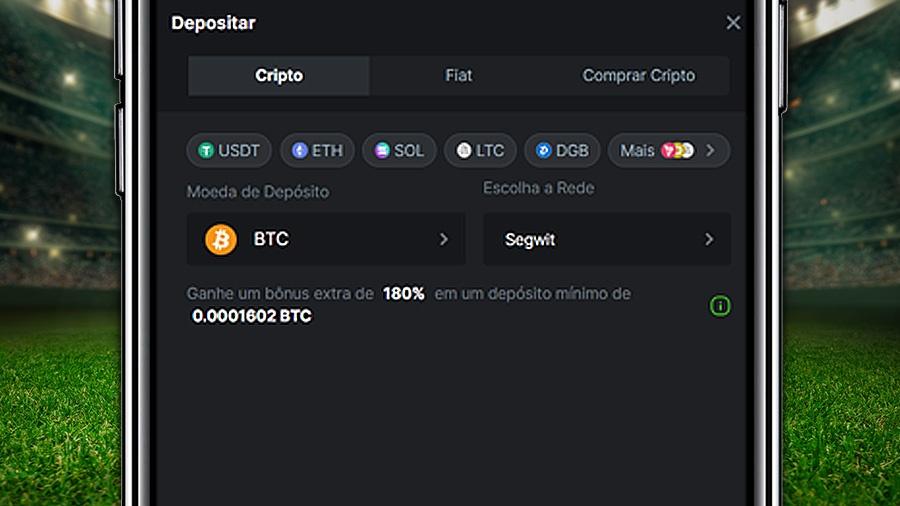 Depositar via Criptomoedas na BC.Game