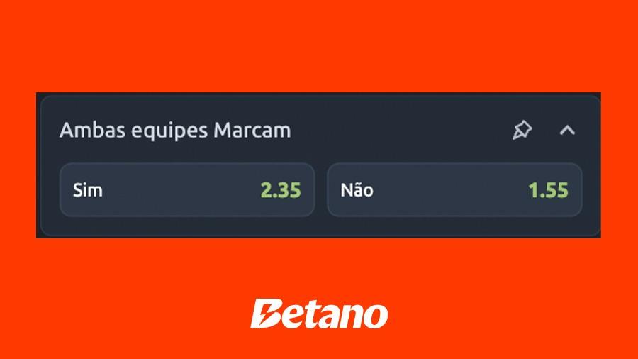 Odds nas apostas em Ambas Marcam na Betano