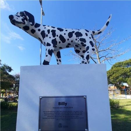 Além da estátua, o cachorro Bily também foi homenageado com um projeto de lei com seu nome - Reprodução/Facebook