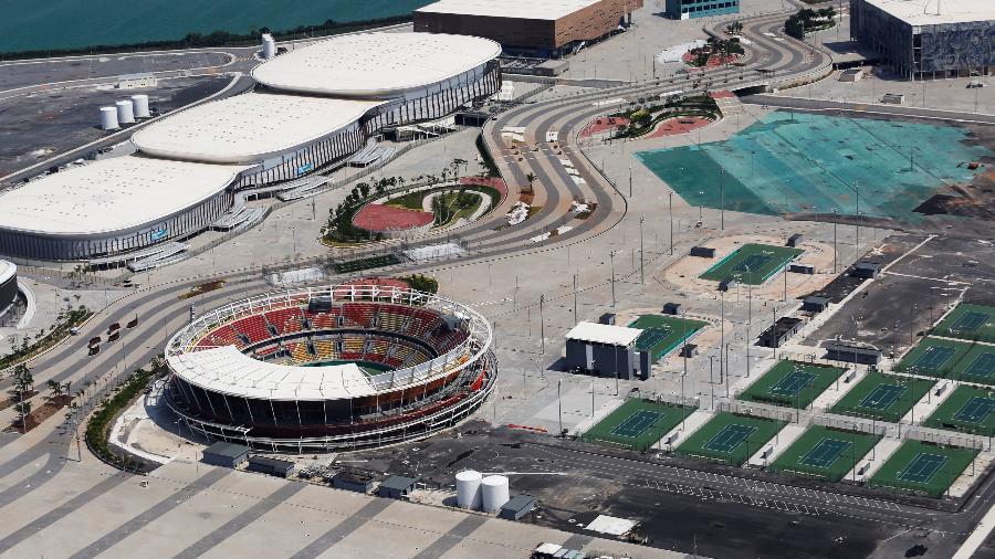 Vista aérea do Parque Olímpico utilizado nos Jogos Rio 2016 - 
