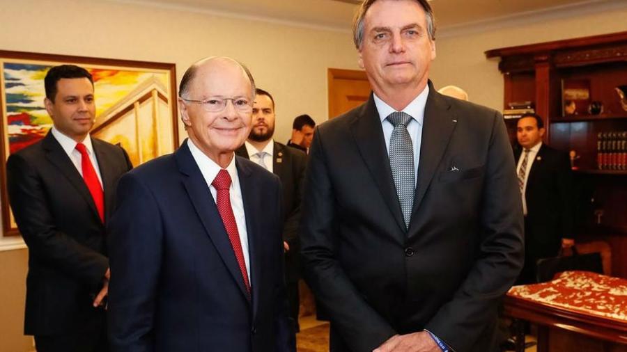 Edir Macedo e Jair Bolsonaro, em fotografia registrada em 2020 - 