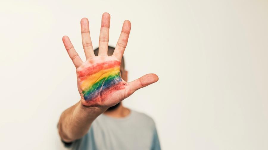 LGBT symbol in the palm of the hand - 