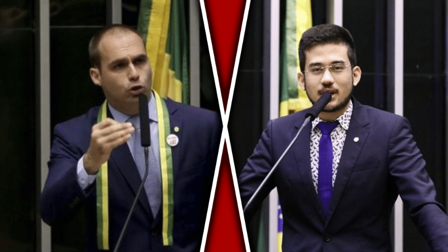 Ago.2019 - Eduardo Bolsonaro e Kim Kataguiri - montagem horizontal BOL - Wilson Dias/Agência Brasil e Luis Macedo/Câmara dos Deputados