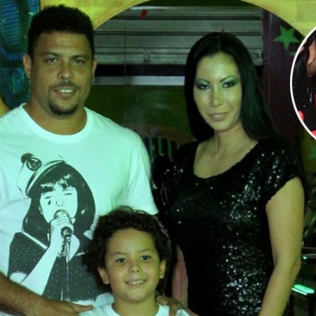 Ronaldo Fenômeno ao lado de Michele Umezu e seu filho Alex - Anderson Borge/ Ag News