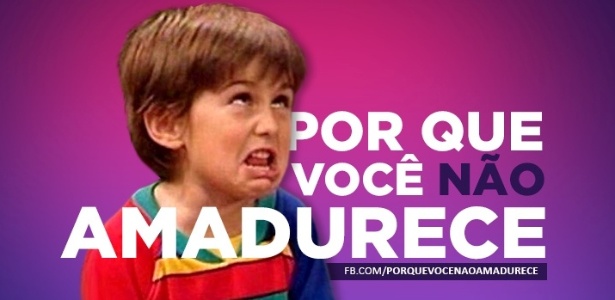 O meme "Por que você não amadurece" virou febre no Brasil em 2016 com foto do ator Miko Hughes na época do seriado "Três é Demais", dos anos 90 - Reprodução/Facebook