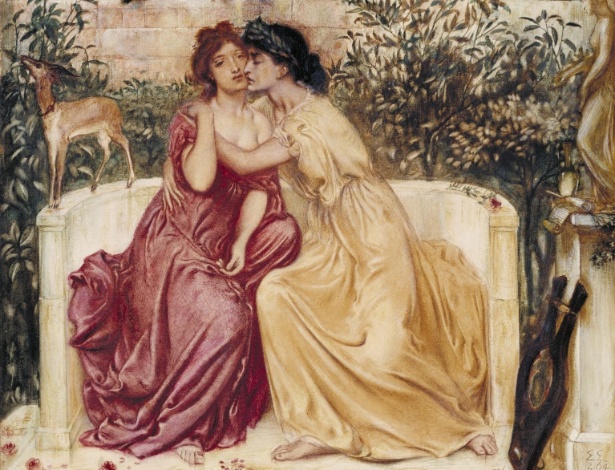 Tela "Sappho e Erinna no Jardim de Myhtilène" (1864), do britânico Simeon Solomon - Tate Modern/Reprodução