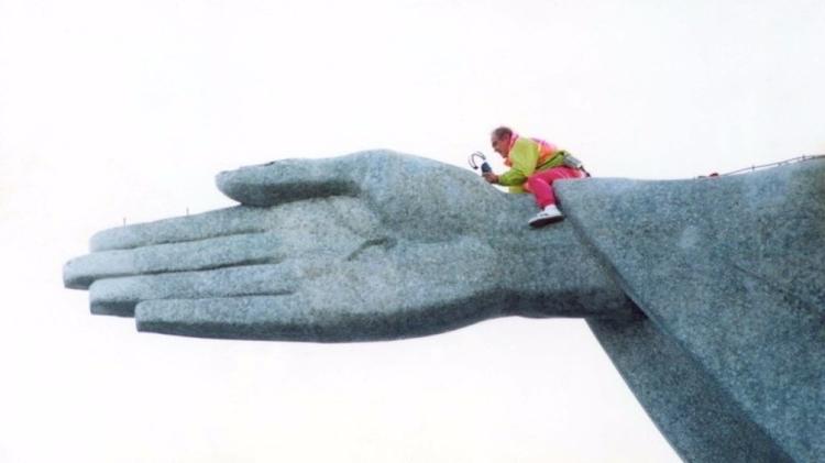 Renato Aragão sobe no Cristo Redentor, Rio de Janeiro