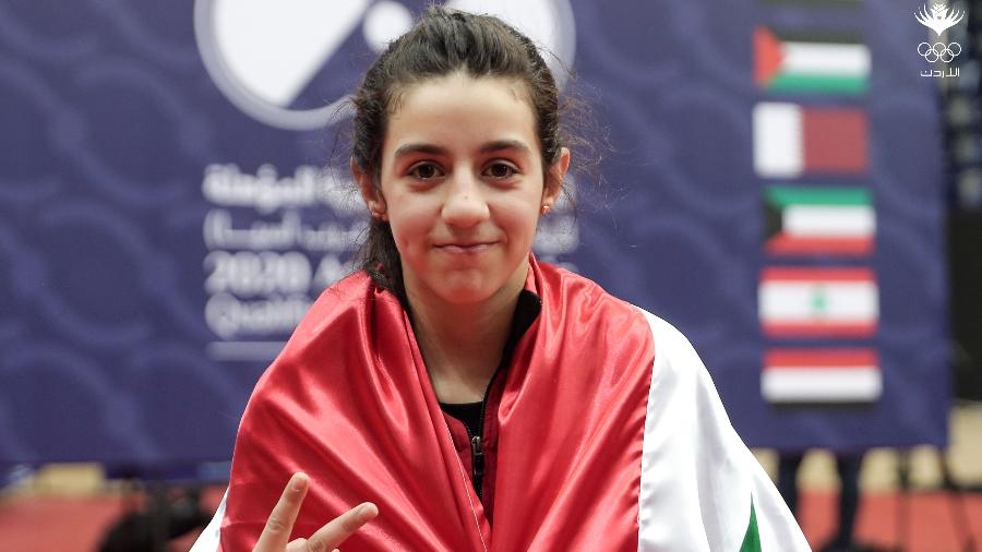 Aos 12 anos, Hend Zaza será a mais jovem atleta nos Jogos Olímpicos de Tóquio - Reprodução / Twitter @JordanOlimpic
