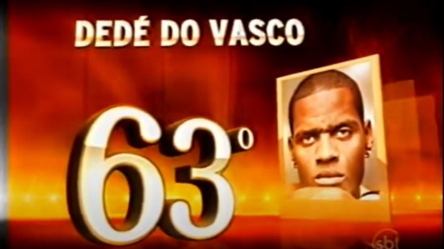 Dedé, na época no Vasco, foi eleito o 63º maior brasileiro de todos os tempos em programa do SBT - Reprodução/ Youtube