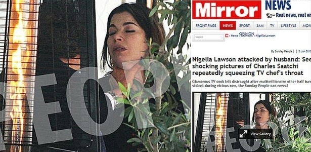  Um paparazzi flagrou Nigella Lawson sendo agredida pelo marido, o milionário e colecionador de arte Charles Saatch