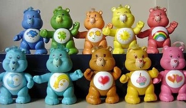 Ursinhos Carinhosos: As miniaturas dos ursinhsos foram lançadas em 1986, mesmo ano de estreia do desenho animado. Cada boneco representava um sentimento - Reprodução