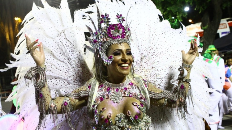 Alessandra Mattos desfilando em 2014 pela escola de acesso carioca União do Parque de Curicica