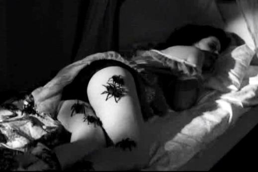 1966 - Cena do filme "Esta Noite Encarnarei no Teu Cadáver". Frequentemente o cineasta José Mojica Marins testava seus atores obrigando-os a gravar com aranhas e outras coisas bizarras - Reprodução