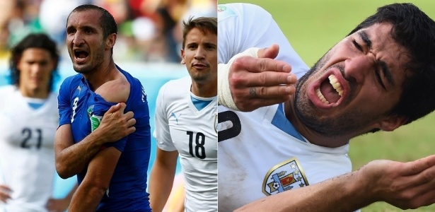 Atacante considerou que Fifa aplicou punição exagerada quando mordeu Chiellini - Tony Gentile/Reuters/Getty Images/Matthias Hangst