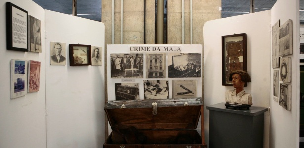 21.ago.2014 - Uma das seções mais famosas do museu é a do "Crime da Mala" - Monalisa Lins/BOL